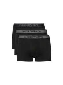 Emporio Armani [حزمة] 3 عبوات سراويل داخلية رجالية بوكسر X 2 - أزرق/أزرق/أزرق+أسود - مشاهدة 3