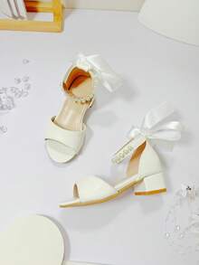 White Princess High Heel Sandals For Girls, Versatile For Students And Formal Occasions - White - View 2