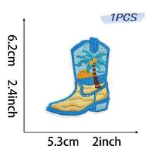 1pc Blue Summer Sequin Iron On Patches Tropical Beach Ocean Embroidered Applique Pink Patches For Hats, Clothes, Bags, Jackets, Backpacks, Vacation Decor - Blue - View 12