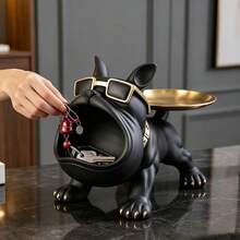 Ins Style French Bulldog Decor For Entryway, Living Room, Home Decor, Luxury Shoe Cabinet, Key Holder, Ornament, Storage Tray For Living Room, Study, Bedroom, TV Stand - Multicolor - View 3