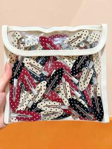 12/6pcs Vintage Polka Dot Seamless Hair Clips, Durable And Gentle On Hair, Sweet And Cute Hair Accessories - Suitable For Women And Girls, Daily Wear, Dates, Vacations, Makeup - Multicolor - View 9