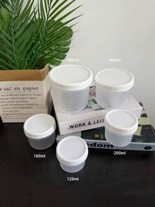 10件組（5個罐子+5個蓋子）120-600ml 午餐碗容器附蓋－可重複使用儲存罐，適用於優格、燕麥粥、備餐－微波加熱，燕麥優格早餐杯，便當盒，大容量便攜式儲存容器 - 彩色 - 查看 3