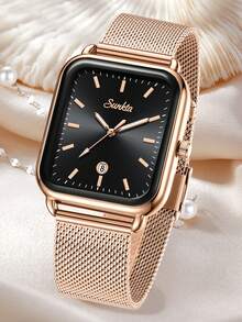 SUNKTA LIGE Women's Fashion Luxury Quartz Watch, Waterproof, Daily Wear, Date Display, Luminous Dial, Casual Watch - Rose Gold - View 2