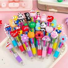 1/20/8/24/12/18pcs Random Cute Cartoon 4-Color Mini Ballpoint Pens, Student Use - Set - View 3