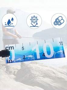 1-2Pcs Foldable Waterproof Fish Measuring Ruler Sticker, Adhesive Fishing Measurement Tape For Boat Cooler Kayak ﻿ - Multicolor - View 7
