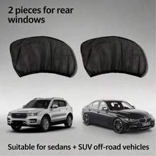 2pcs Universal Car Window Mesh Screen, Fits All Models - Ventilation Sunshade, Protect Car Doors And Side Windows - A - View 4