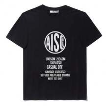 Summer Tops Unisex 210GSM% Cotton-Shirt Casual DTF Printing Breathable Durable Men's-Shirt Soft - Black - View 3