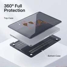 2件裝透明煙灰色硬質PC MacBook保護殼，防滑矽膠腳墊、鏤空散熱孔、全包覆防震 - 查看 4