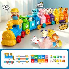 Farm Digital Building Blocks Train Toy Set 1-9 Number Storage House Animal Finger Puppets Combination, Assembling Pull-Along Blocks Car, Baby Math Cognition Early Education Educational Toy, Suitable For Boys And Girls 18 Months And Above, Parent-Child Interaction Gift - Multicolor - View 10