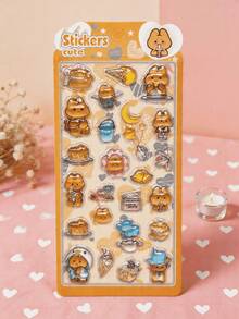 20pcs Original Q-Lia 3D Puffy Epoxy Stickers Kawaii Cartoon Raised Bubble Sticker DIY Journal Phone Case Kids Toy Decoration - Multicolor - View 8