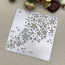 Metal Star Background Cutting Die, Five-Pointed Star Background Cutting Template, Embossing Die Template, Suitable For DIY Scrapbooking, Photo Album Decoration, Paper, Card Making And Other Scenarios. - Silver - View 5