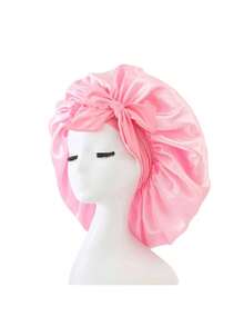 1pc Satin Bow Sleep Cap, Adjustable Long Ribbon Anti-Frizz Hair Scarf, Oversized Ruffle Silky Hair Bonnet, Multi-Color Options, Suitable For Sleep, Skincare, Curly Hair Care, Women's Daily Hair Care, All Seasons - Multicolor - View 8