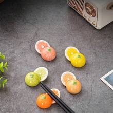 Creative Half Fruit Shaped Table Spoon And Chopstick Holder, Cute Home Tableware Decoration, Adorable Orange And Lemon Shaped Cutlery Holder, Creative Chopstick Holder Home Table Decor - View 7