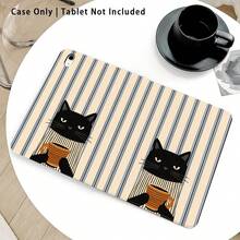 Striped, Cat And Other Pattern Painted Effect Tablet Protective Case, Built-In Pen Slot, With Stand, Suitable For Honor 8/9/10/X8/X8A/X9/X8Pro/X9Pro And Other Models/ MatePad Se 11 Inch/MatePad 11 Inch/11.5 Inch, MatePad Pro/, Apple 10th/11th Gen 2025 (A16), Galaxy Tab A7/A9 And Other Popular Models - Multicolor - View 5