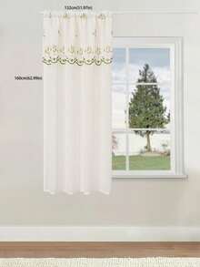 1PC French Country Floral Bellflower Embroidered Sheer Curtain - Semi-Transparent Polyester Sun-Shading Filter, Rod Pocket Design, Suitable For Kitchen, Dining Room And Living Room Decor|Room Decor - White - View 14