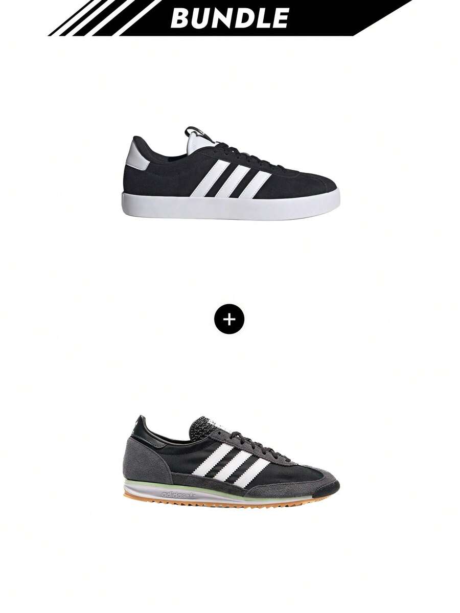 Adidas [Bundle] Adilette VL COURT 3.0 + Court 72 OG Unisex Schuhe Core schwarz / Cloud White / Carbon JH7390 - CoreBlack+Dunkelgrau - Übersicht 1