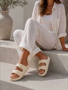 GETAC Women Flat Sandals - Beige - View 4