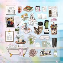 New Exquisite Girl Embossed Stickers For Phone Case, Refrigerator, Planner, Diary, Guitar, Scrapbook, Planner, Luggage, Helmet, Skateboard, Laptop, Self-Adhesive Decals - Multicolor - View 4
