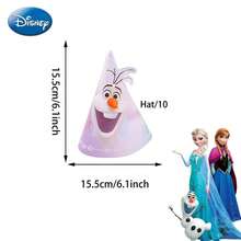 Monogram 10PCS Disney Officially Licensed Frozen Theme Princess Birthday Party Disposable Tableware Set Dessert Table Scene Decoration Layout Outdoor Picnic Tablecloth Dinner Plate Birthday Hat Water Cup Straw Pull Flag Birthday Gift - Frozen - View 2