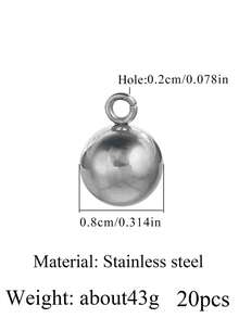 20pcs Stainless Steel Basic Handmade Round Bead Welding Rings Pendant DIY Jewelry Accessories For Necklace, Bracelet, Earrings - Silver (1300) - View 12