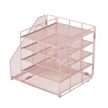 Multi-Layer File Organizer, Large Capacity Magazine, Stationery And Paper Storage Tray, Made Of Metal Mesh Material, Workspace Storage Accessory, Desktop File Holder, Suitable For Home, Office And School - Multiple Styles - View 7