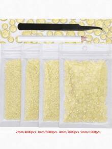 4袋 2-5mm 10,000顆樹脂水晶水鑽，適用於手工藝、衣物與布料，皇家藍平底寶石，深藍色平底水鑽，混尺寸大包裝，非熱熔，手工DIY手機殼、應援扇用（附黑色鑷子 + 白色點畫筆） - 多色 - 查看 33