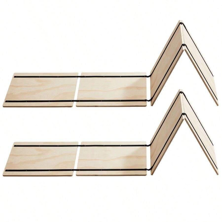 Twin Size Bunkie Board, 0.4 In Foldable Bed Board Slats With Connection, Wooden Mattress Support Twin Size Bed, Support Under Mattress Boards, Ready To Use, 8 Piece, Burlywood - Multicolor - View 1
