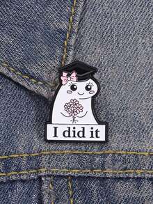 QIHOO 1 Set Gift Box Ghost Graduation Brooch I Did It Graduation Enamel Pin Graduation Party Gift For Her - Multicolor - View 8