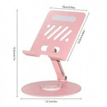 360° Rotating Adjustable Tablet Stand, Metal Foldable Stand, Suitable For Desk, Compatible With IPad Pro 9.7, 10.5, 10.9, 11, Mini 4/3/2, Tab, Kindle, E-Reader (Pink). Suitable For IPhone, Android Phones. Birthday Gift, Phone Stand For Family And Friends - Pink - View 9