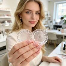 1pc Mini Transparent Lace Edge Nail Art Palette, Small Transparent Pattern Nail Gel Polish Mixing Board, Portable Nail Art Paint Drawing Tray, DIY Nail Salon Design Supplies - Multicolor - View 6