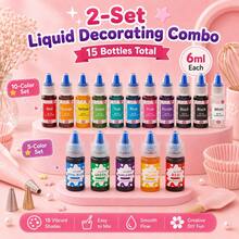 Set Gel Cair Dekorasi Kue DIY Aneka Warna, Aksesoris Pewarna Ornamen Kue Buatan Tangan, Alat Pembentuk Dekorasi Permukaan Sabun Aromaterapi Telur Paskah DIY (Aksesoris Dikirim Secara Acak) - View 15