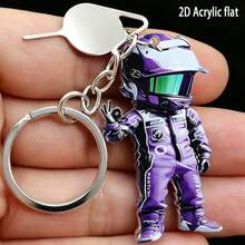 2D Flat Motorcycle Boy Keychain With Phone SIM Card Ejector, Universal Decorative Pendant For Car Keys And Backpacks, Street Style Acrylic, All Seasons - Image Color - View 12