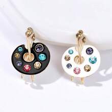 1 pieza Nuevo broche creativo de esmalte con goteo de aceite y strass completo para hombres y mujeres para uso diario - Multicolor - Ver 3