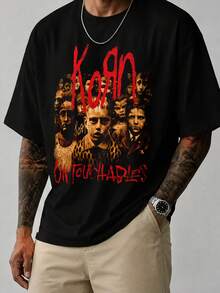 100% Cotton T-Shirt, Loose Fit, Y2K Street Style, Fun Graphic Print, Everyday Streetwear. - Schwarz - Übersicht 1