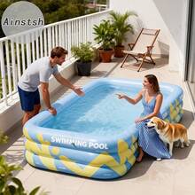 Large Inflatable Pool, Backyard Relaxation Inflatable Water Basin, Suitable For Yard, Garden, Patio, Balcony And Other Spaces, Simple And Elegant, Comfortable And Relaxing, Foldable, Space-Saving Storage, 3-Layer Reinforced Stable Structure, Suitable For Indoor And Outdoor Use, 3 Sizes Available - A - View 8
