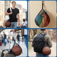 1/2pcs Portable Basketball Mesh Bag, Suitable For Travel And Training, Can Hold Shoes And Basketball, Drawstring Crossbody Backpack, Can Carry Basketball/Volleyball/Soccer, With Hook To Hang On Backpack, Convenient For Mailing Packages - Storage Bag - View 4