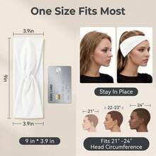 3 Packs Women's Non-Slip Headbands, Soft, Comfortable, Sweat-Absorbent Elastic, For Yoga, Running, Workout, Face Wash, Solid Color Casual, All Seasons - Multicolor - View 2