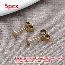 5pcs/Lot Gold Stainless Steel Earring Studs Blank Post Base Pins With Earring Plug Findings Ear Back For DIY Jewelry Making Accessory - Gold - View 10