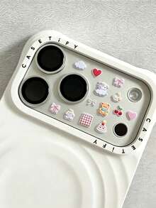 1pc Creamy Style Bear & Cherry Decorative Sticker, Ribbon Bow & Cherry Dessert With Gentle English Phrases, Soft Macaron Color Palette, Fresh Suitable For Decorating Phone Case, Earphone Storage Box, Makeup Box, Full-Page Cute Pattern Enhances Gentle Atmosphere - 1pc Cute Teddy Bear - View 2