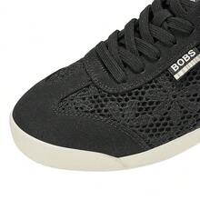 Skechers Women's Openwork Mesh Lace-Up Low-Top Casual Sneakers/Shoes - Black - View 7