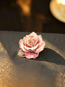1 pieza Broche de metal con rosa vintage, que representa el amor romántico y suave, color degradado tie-dye, de alta gama y elegante, regalo perfecto para la novia y la mejor amiga en días festivos, combina con abrigos y cardigans para lucir elegante - Multicolor - Ver 7