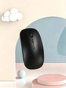 1 pieza Ratón inalámbrico silencioso de plástico color macaron, compatible con iPad y portátil (Batería no incluida) - Negro - Ver 5