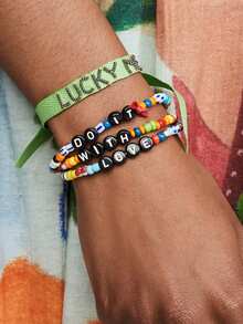 1pc 240pcs Acrylic Colorful Number & Letter Beads Box, DIY Bracelet Letter Beaded Accessories - Multi-color Letters - View 4