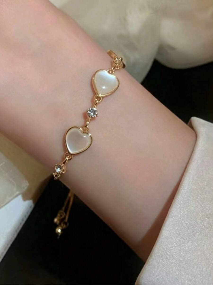 Pulseira de Coração da Moda, Versátil para o Dia a Dia Casual - Multicolorido - Visão 1