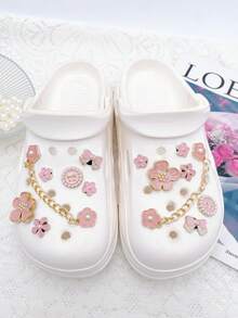 14 buah Gantungan Sepatu Sandal Lucu yang Dapat Dilepas, Aksesori Sepatu DIY untuk Wanita, Dekorasi Sepatu yang Menyenangkan dan Personal, Hadiah Sempurna untuk Pesta Liburan - Berwarna merah muda - View 2