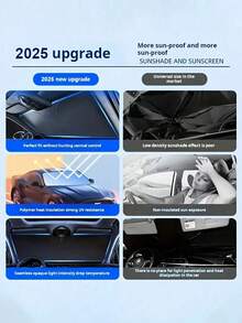 Upgraded Universal Car Front Windshield Sunshade, Foldable Easy Installation Portable Storage Car Sunshade, Made Of High-Efficiency Heat-Insulating Material, Blocks Strong Light And UV Rays, Effectively Blocks Sunlight, Reduces Glare - A - View 5