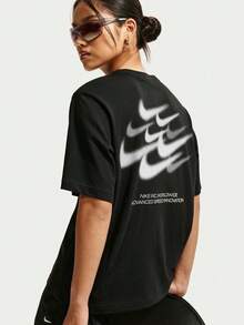 Nike Kaos Rajut Lengan Pendek Tanpa Kerah Wanita AS W NSW NK CLSC BXY TEE SPD TIM6412-010 - Hitam - View 4