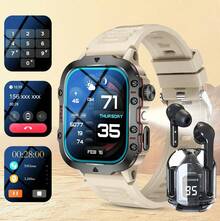 Smart Watch + Earphone Set For Men Outdoor Sports 1.83-Inch HD Display Screen, Flashlight, Bluetooth Call Sports Band, Compatible With Android And IOS - View 3