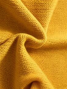 Suéter de cuello redondo suave para mujer de talla grande, vintage fresco, unicolor casual minimalista versátil, tejido de punto ligero para verano y otoño - Amarillo - Ver 9