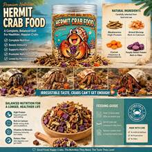 Xixisusu Freeze-Dried Hermit Crab Food Blend - Complete Diet With Real Fruits, Veggies, Shrimp &Amp; Mealworms, High-Protein Formula, 6 Ounce Jar - White - View 8
